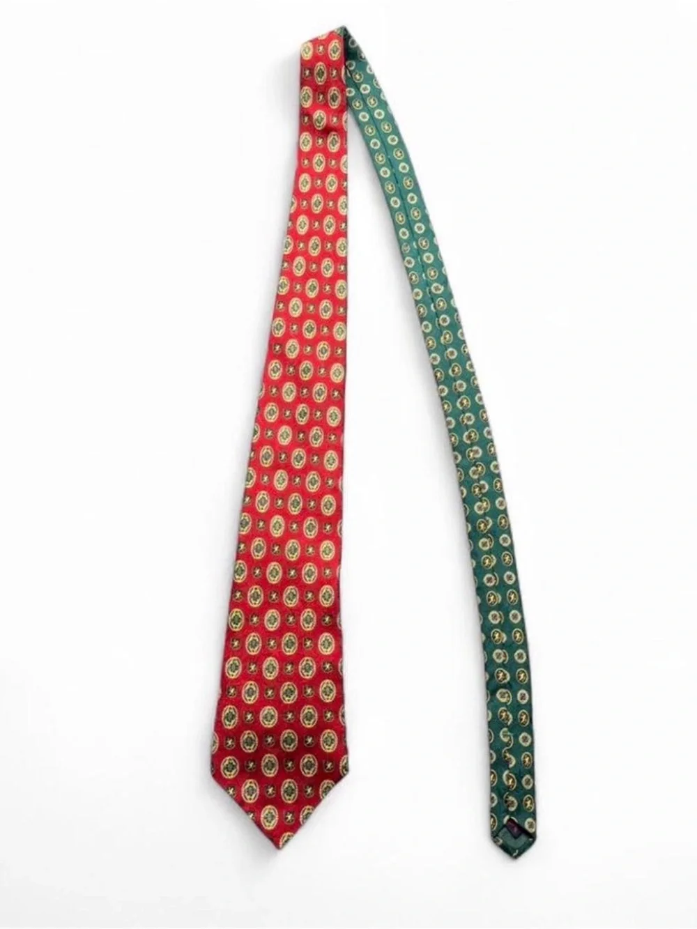 Tommy Hilfiger Red Medallion Silk Tie - Picture 2 of 4